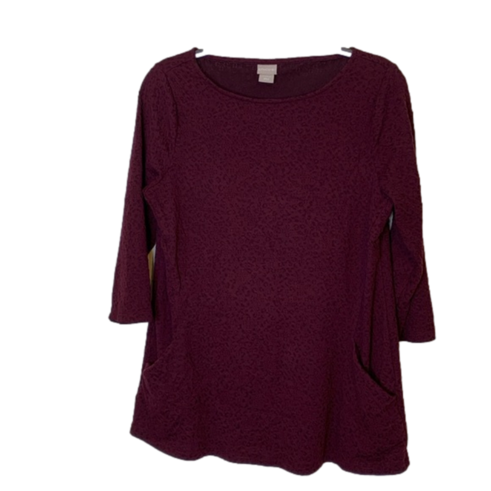 Chico’s 3/4 sleeve deep purple top size 1 us size medium